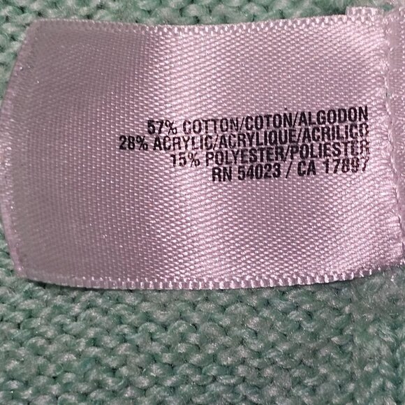 Old Navy Women's Green V-Neck Sweater Size M Cotton Blend Soft Feel Long Sleeve - Picture 5 of 5